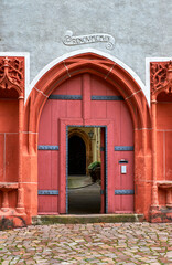 Architectural fragment at the city square. Meissen, , Germany