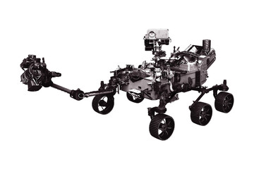 Mars rover isolated on white background. Elements of this image furnished by NASA © Artsiom P