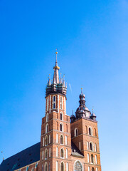 Saint Mary’s Basilica. Brick Gothic church in Krakow, Poland.