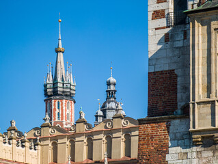 Fototapeta premium Saint Mary’s Basilica. Brick Gothic church in Krakow, Poland.