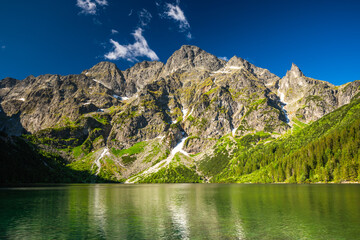 Eaye of The Sea Lake in Polish Tatras Mountains - obrazy, fototapety, plakaty