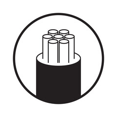 Optical Fiber cable icon for communication technology and connecting concept Vector Illustration.Network conceptual. Future Technology With High speed Internet Large data transfer with new fiber optic