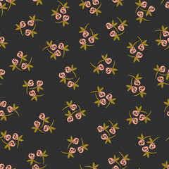 Trendy boho illustration with floral rustic pattern on white background.