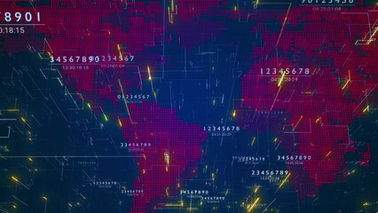 This motion graphics video features a news broadcast world map background