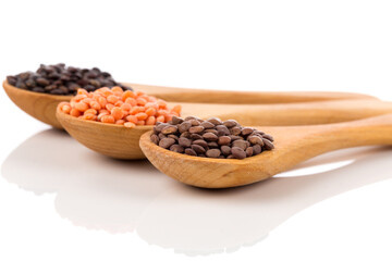 lentils in spoon isolated