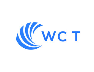 WCT Flat accounting logo design on white background. WCT creative initials Growth graph letter logo concept. WCT business finance logo design.
