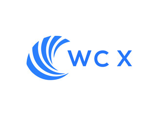 WCX Flat accounting logo design on white background. WCX creative initials Growth graph letter logo concept. WCX business finance logo design.
