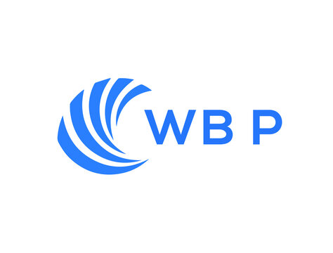 WBP Flat accounting logo design on white background. WBP creative initials Growth graph letter logo concept. WBP business finance logo design.
