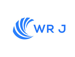 WRJ Flat accounting logo design on white background. WRJ creative initials Growth graph letter logo concept. WRJ business finance logo design.

