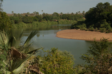 Gambia River in Niokolo Koba National Park. Tambacounda. Senegal.