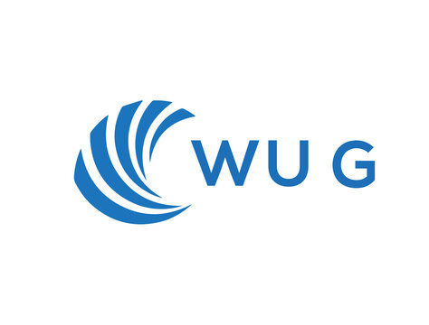 WUG Flat accounting logo design on white background. WUG creative initials Growth graph letter logo concept. WUG business finance logo design.
