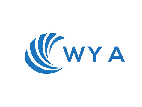 WYA Flat accounting logo design on white background. WYA creative initials Growth graph letter logo concept. WYA business finance logo design.
