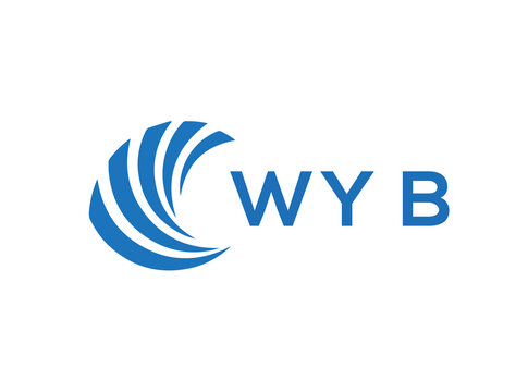WYB Flat accounting logo design on white background. WYB creative initials Growth graph letter logo concept. WYB business finance logo design.
