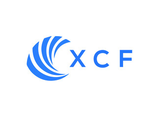 XCF Flat accounting logo design on white background. XCF creative initials Growth graph letter logo concept. XCF business finance logo design.
