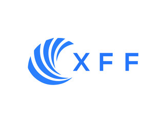XFF Flat accounting logo design on white background. XFF creative initials Growth graph letter logo concept. XFF business finance logo design.
