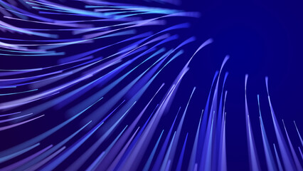 Digital background with movement of glowing particles. Complex technologies of big data. 3D rendering.