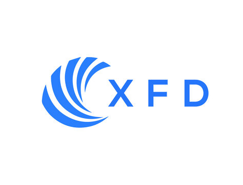 XFD Flat accounting logo design on white background. XFD creative initials Growth graph letter logo concept. XFD business finance logo design.
