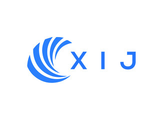 XIJ Flat accounting logo design on white background. XIJ creative initials Growth graph letter logo concept. XIJ business finance logo design.
