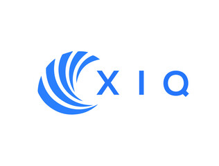 XIQ Flat accounting logo design on white background. XIQ creative initials Growth graph letter logo concept. XIQ business finance logo design.
