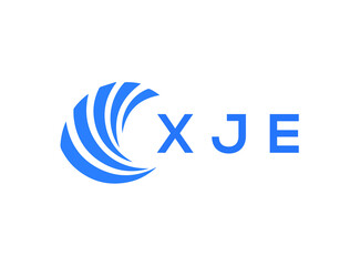 XJE Flat accounting logo design on white background. XJE creative initials Growth graph letter logo concept. XJE business finance logo design.
