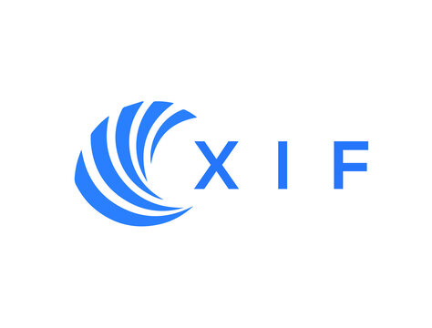 XIF Flat accounting logo design on white background. XIF creative initials Growth graph letter logo concept. XIF business finance logo design.
