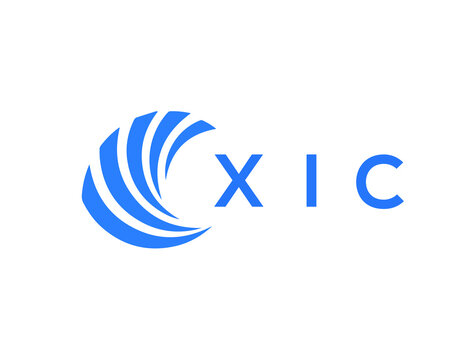 XIC Flat accounting logo design on white background. XIC creative initials Growth graph letter logo concept. XIC business finance logo design.
