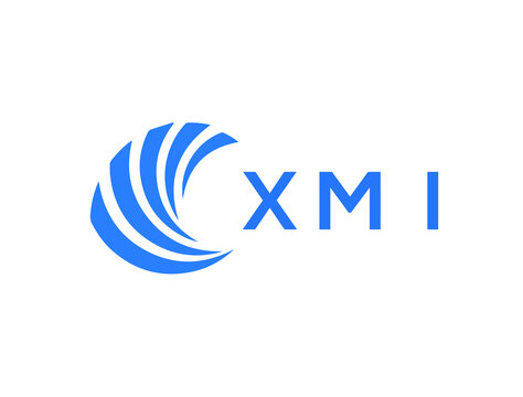 XMI Flat accounting logo design on white background. XMI creative initials Growth graph letter logo concept. XMI business finance logo design.
