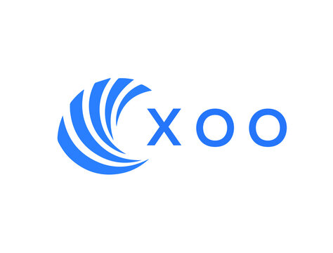 XOO Flat accounting logo design on white background. XOO creative initials Growth graph letter logo concept. XOO business finance logo design.
