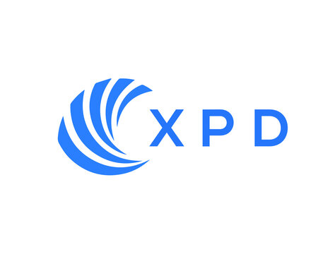 XPD Flat accounting logo design on white background. XPD creative initials Growth graph letter logo concept. XPD business finance logo design.
