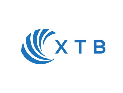 XTB Flat accounting logo design on white background. XTB creative initials Growth graph letter logo concept. XTB business finance logo design.
