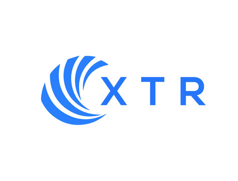 XTR Flat accounting logo design on white background. XTR creative initials Growth graph letter logo concept. XTR business finance logo design.
