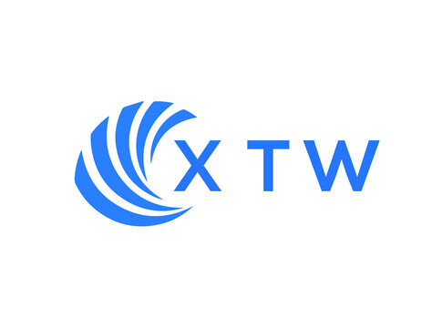 XTW Flat accounting logo design on white background. XTW creative initials Growth graph letter logo concept. XTW business finance logo design.
