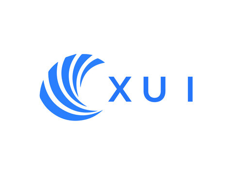 XUI Flat accounting logo design on white background. XUI creative initials Growth graph letter logo concept. XUI business finance logo design.

