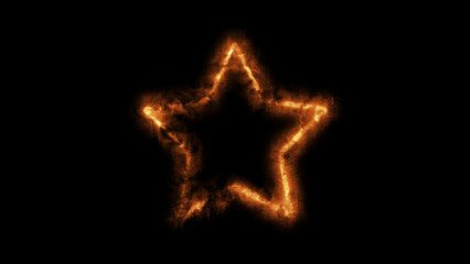 Fototapeta na wymiar Geometric Minimalistic Background - Star illustration with fire FX for scifi images and texts