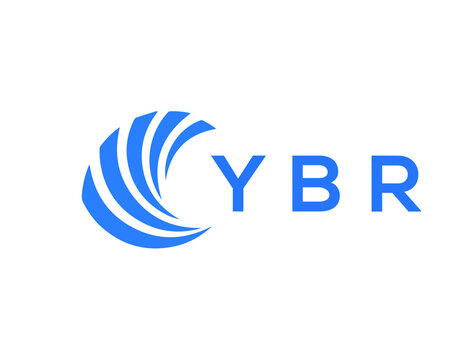 YBR Flat accounting logo design on white background. YBR creative initials Growth graph letter logo concept. YBR business finance logo design.
