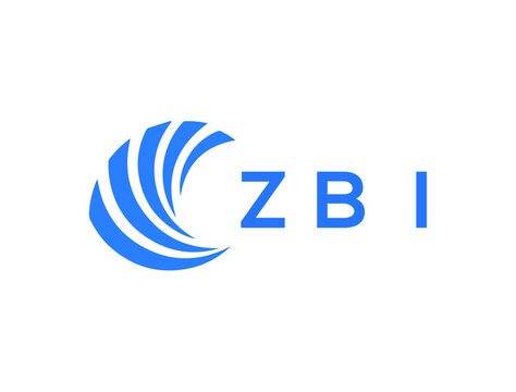 ZBI Flat accounting logo design on white background. ZBI creative initials Growth graph letter logo concept. ZBI business finance logo design.
