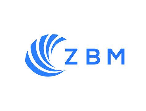 ZBM Flat accounting logo design on white background. ZBM creative initials Growth graph letter logo concept. ZBM business finance logo design.
