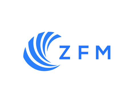 ZFM Flat accounting logo design on white background. ZFM creative initials Growth graph letter logo concept. ZFM business finance logo design.
