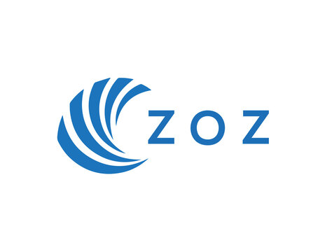 ZOZ Flat accounting logo design on white background. ZOZ creative initials Growth graph letter logo concept. ZOZ business finance logo design.
