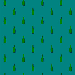 Martini bottles seamless pattern. Line art style. Outline image. Color repeat template. Party drinks concept. Illustration on background. Flat design style for any purposes