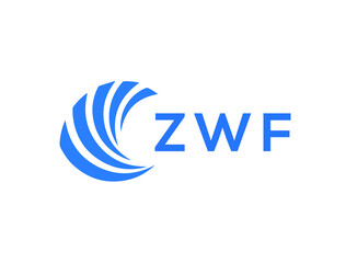 ZWF Flat accounting logo design on white background. ZWF creative initials Growth graph letter logo concept. ZWF business finance logo design.
