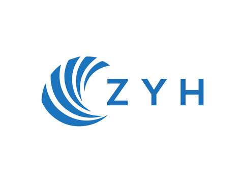 ZYH Flat accounting logo design on white background. ZYH creative initials Growth graph letter logo concept. ZYH business finance logo design.
