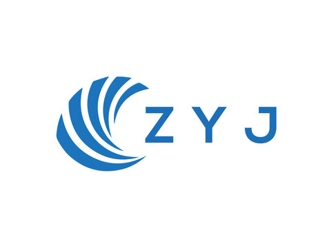 ZYJ Flat accounting logo design on white background. ZYJ creative initials Growth graph letter logo concept. ZYJ business finance logo design.
