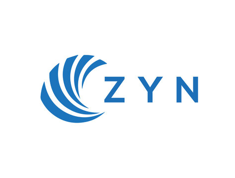 ZYN Flat accounting logo design on white background. ZYN creative initials Growth graph letter logo concept. ZYN business finance logo design.
