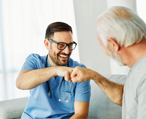 nurse doctor senior care caregiver help assistence hand greeting gesture agreement deal cooperation...