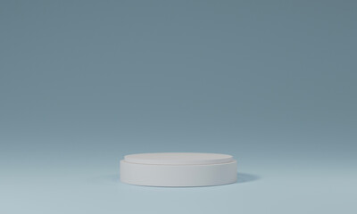Abstract white round corner pedestal podium, Product display podium in room, 3d rendering studio with geometric shapes, Cosmetic product minimal scene with platform, Stand to show products background