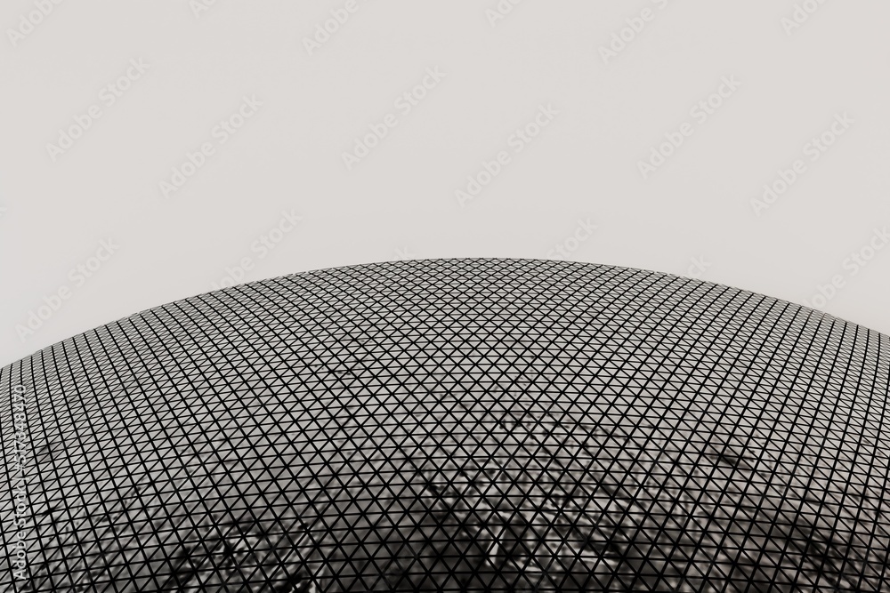 Aufkleber abstract background. hemisphere consisting of small triangles on a white background with a place for