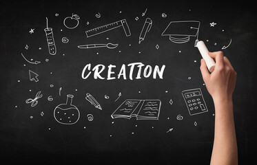 Hand drawing education concept concept concept
