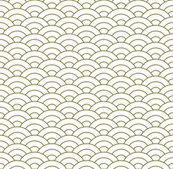 Seamless Geometric Pattern. Japanese Waves. 3 Radial Lines.