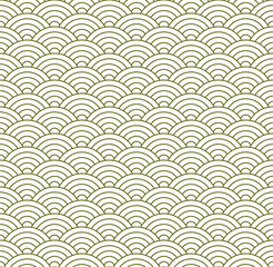 Seamless Geometric Pattern. Japanese Waves. 5 Radial Lines.